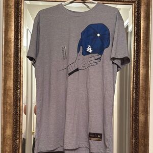 New Era Gray and Blue Graphic Men's T-Shirt